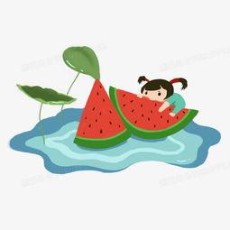 手绘吃瓜可爱头像